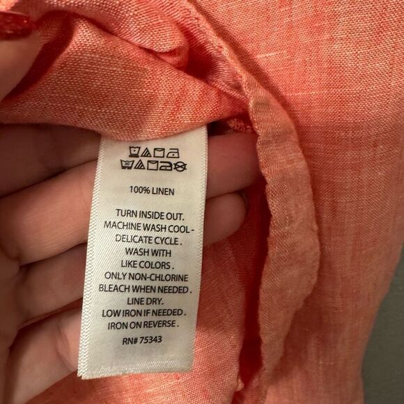 Sigrid Olsen 100% Linen Popover Blouse Top Size Small - Picture 3 of 5